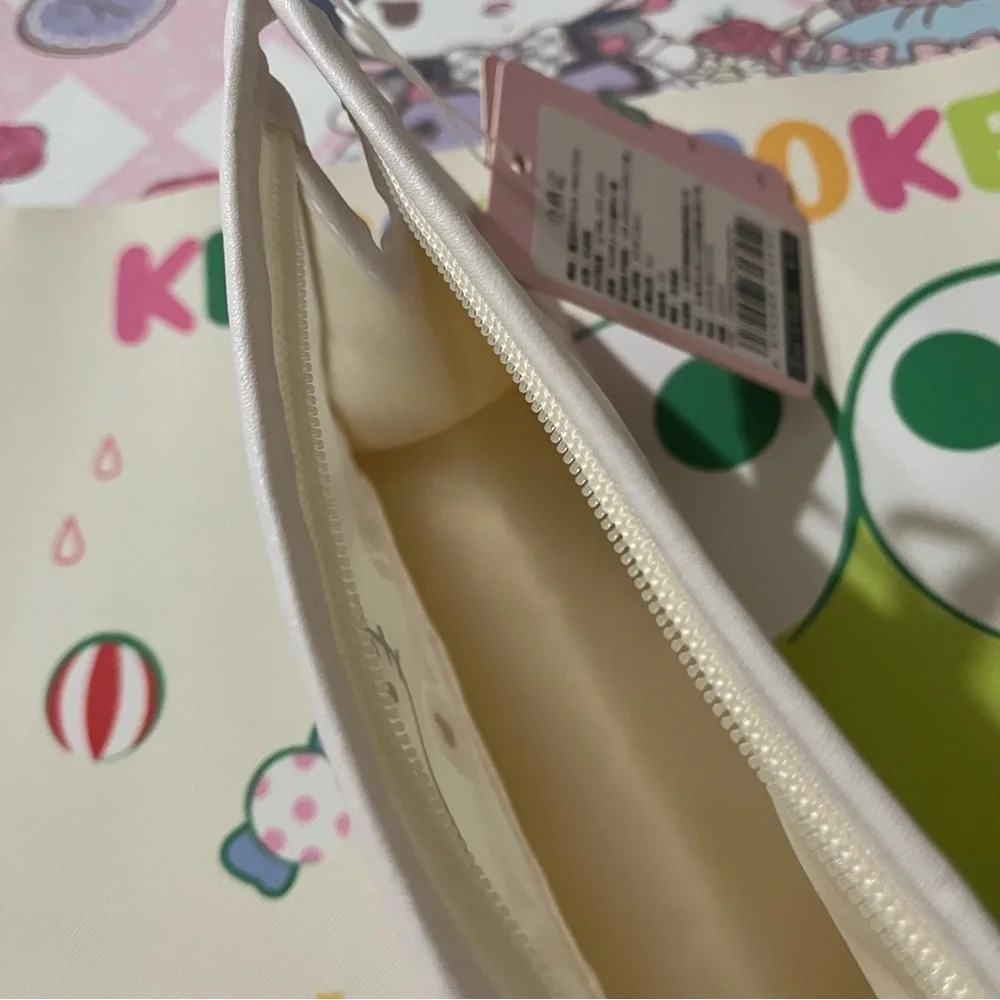 Hello Kitty White Cosmetic Bag/ Pencil Pouch with Clear Front